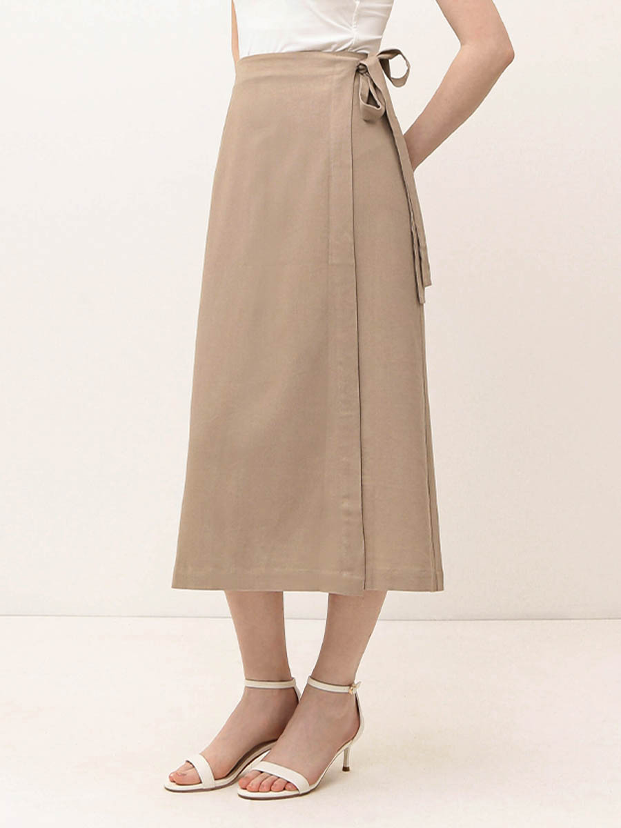 NCF49-191 FABRETTI Юбка женская 70% лён 30% вискоза