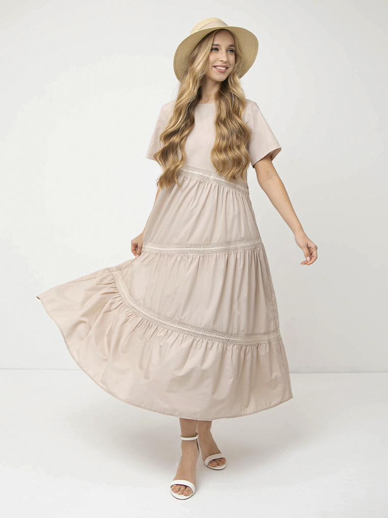 NCF05-191 FABRETTI Платье женское 52% хлопок 48% полиэстер