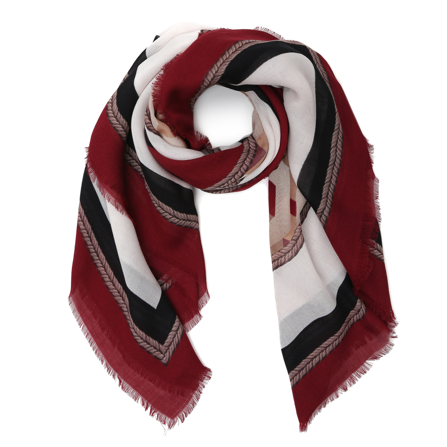 VFS1018-4 Платок жен. 18% шерсть, 82% модал  110x110 FABRETTI