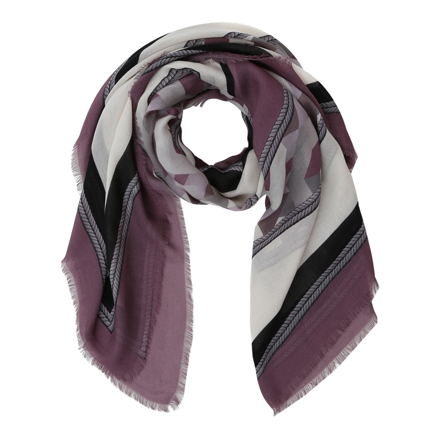 VFS1018-5 Платок жен. 18% шерсть, 82% модал  110x110 FABRETTI