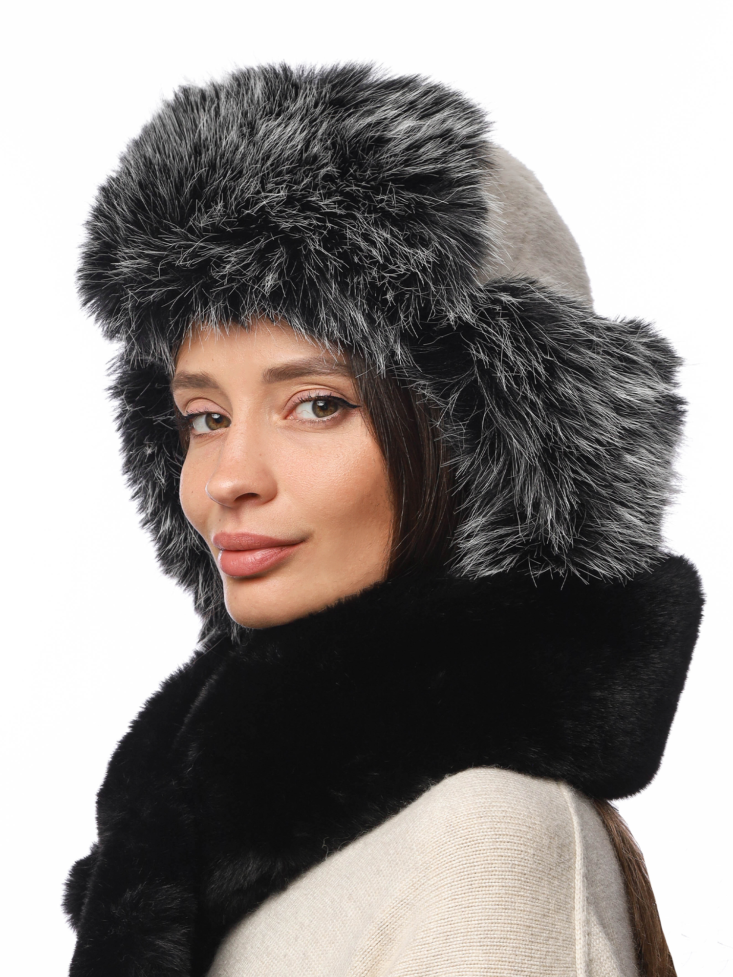 DI47-1 Fabretti Ушанка женская 100% полиэстер