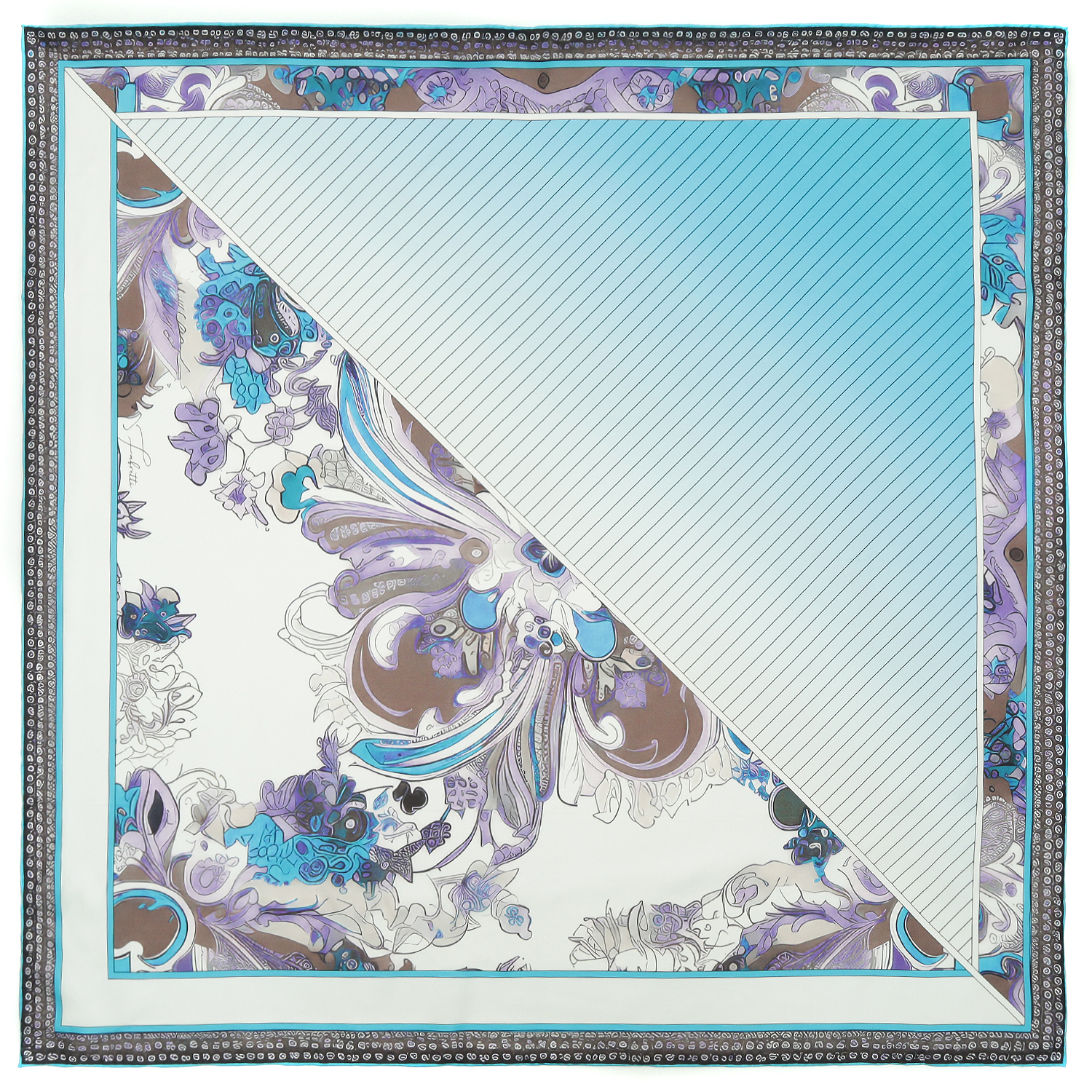 VFS0009-9 Платок жен. 100% шелк 90x90 FABRETTI