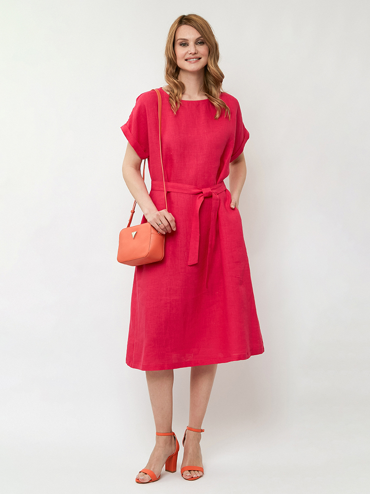 ZDKL86-73 FABRETTI Платье женское 100% лён