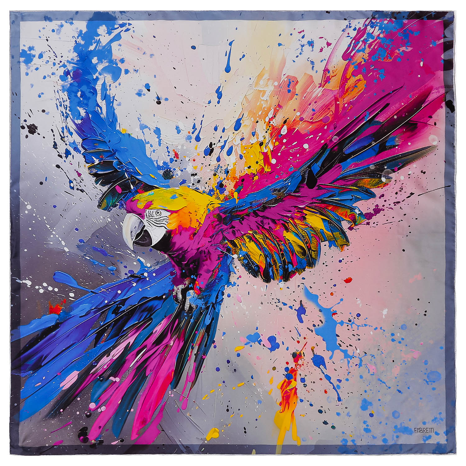 VFS0014-5 Платок жен. 100% шелк 90x90 FABRETTI