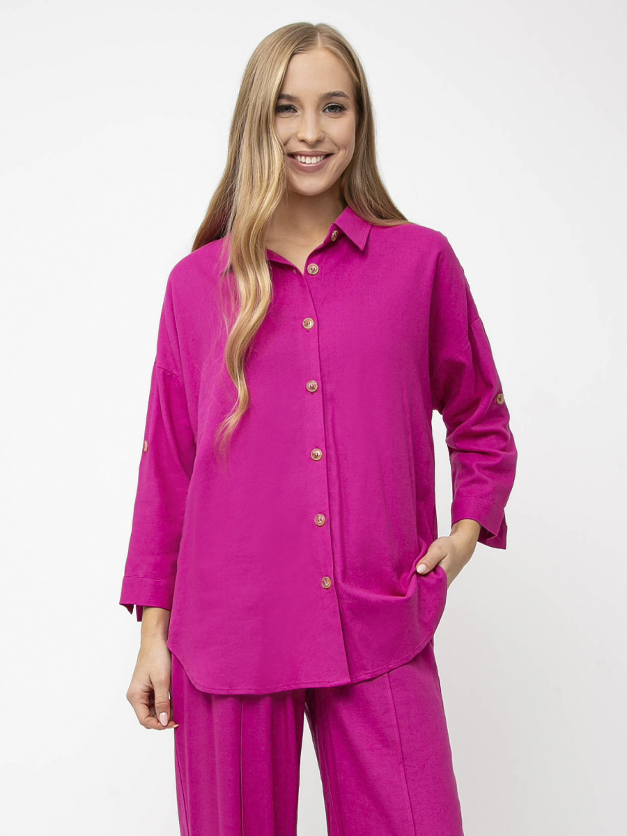 NCF36-73 FABRETTI Блуза женская 70% лён 30% вискоза