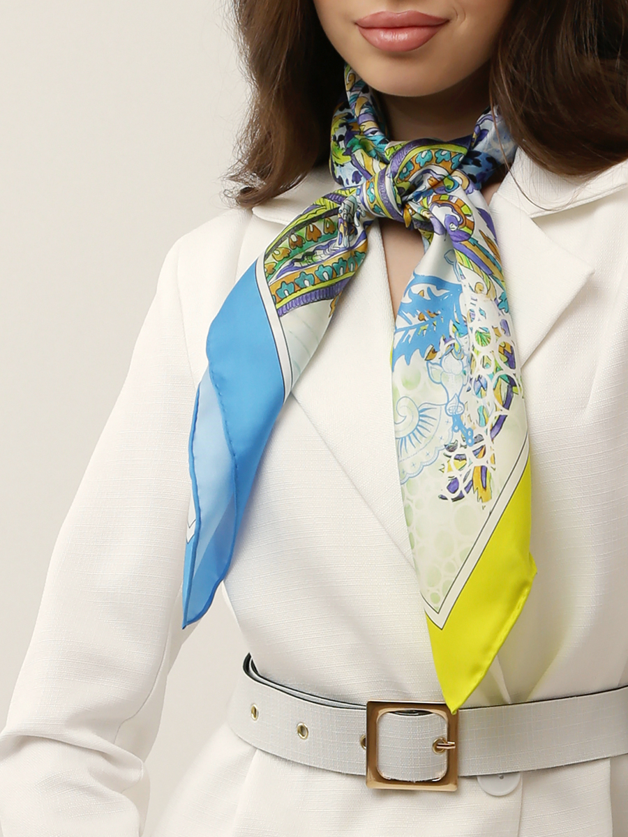 VFS0008-7 Платок жен. 100% шелк 90x90 FABRETTI