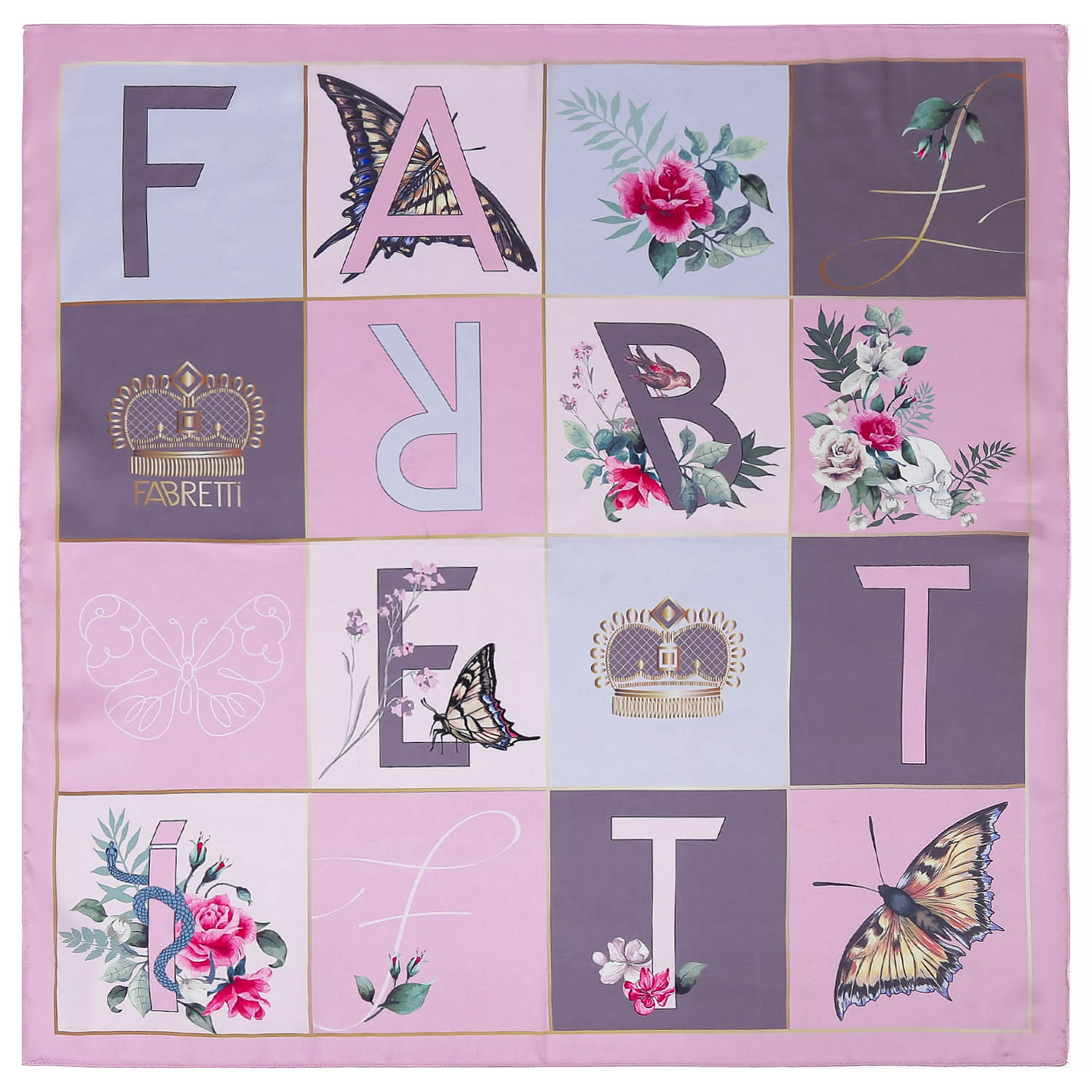 VFI0069-5 Платок жен. 100% полиэстер 70x70 FABRETTI