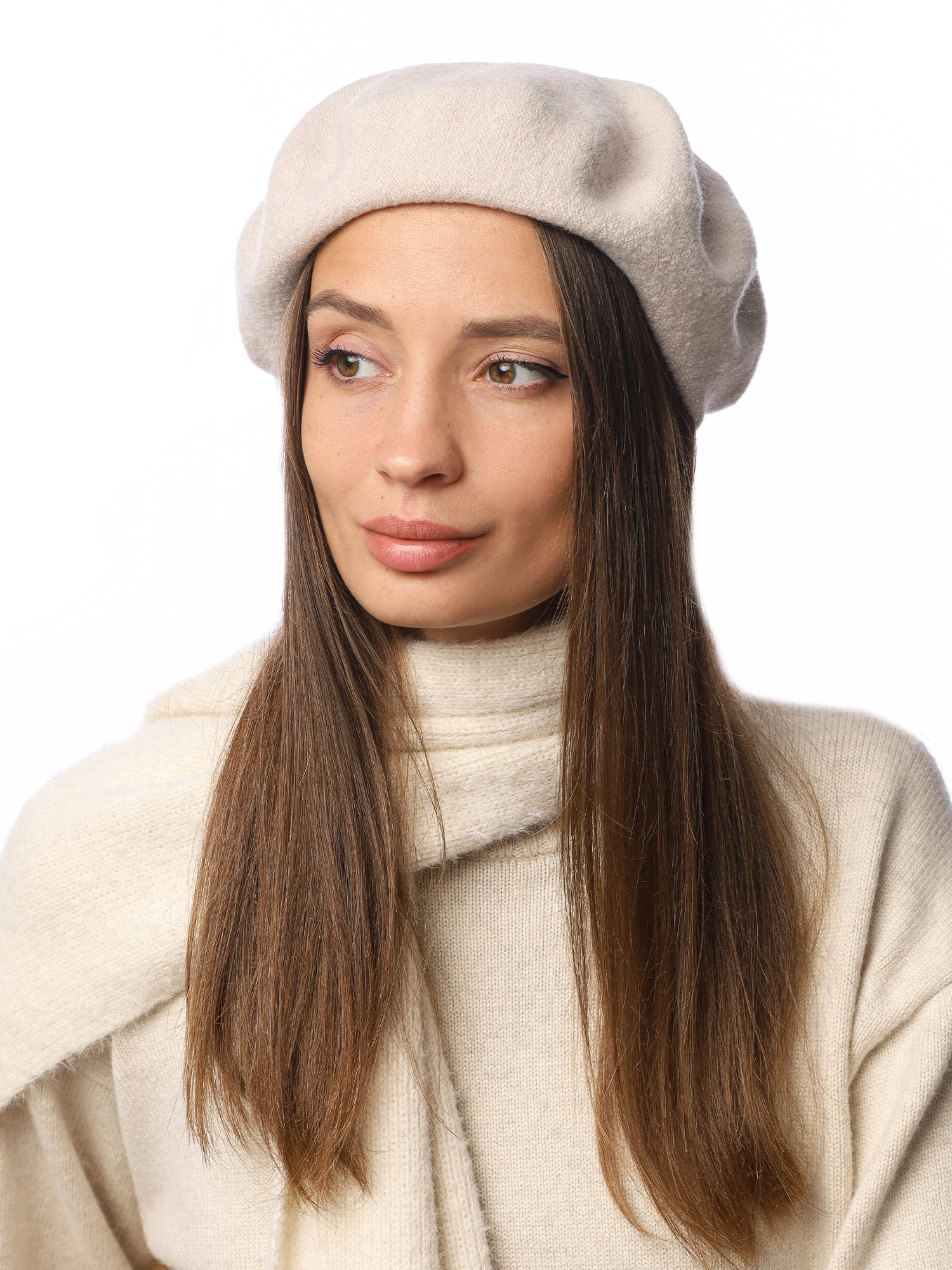 DSR105-3 Fabretti Берет женский 100% шерсть мериноса