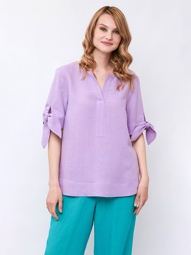 ZJ51-141 FABRETTI Блуза женская 53% лён, 47% вискоза