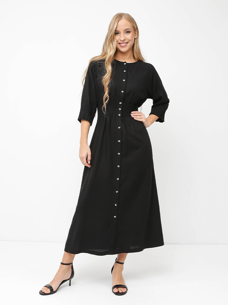 NCF29-2 FABRETTI Платье женское 70% лён 30% вискоза