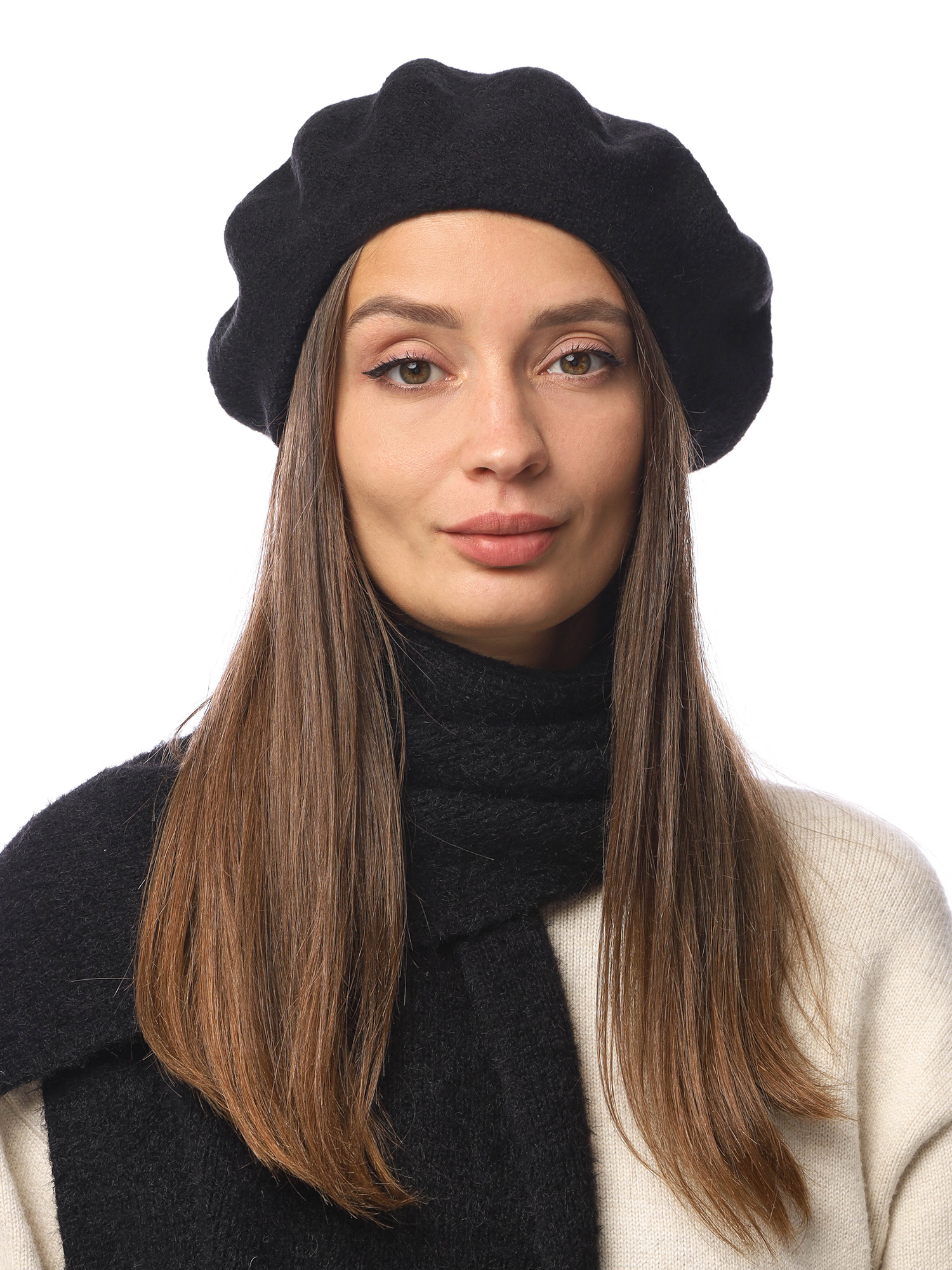 DSR105-2 Fabretti Берет женский 100% шерсть мериноса