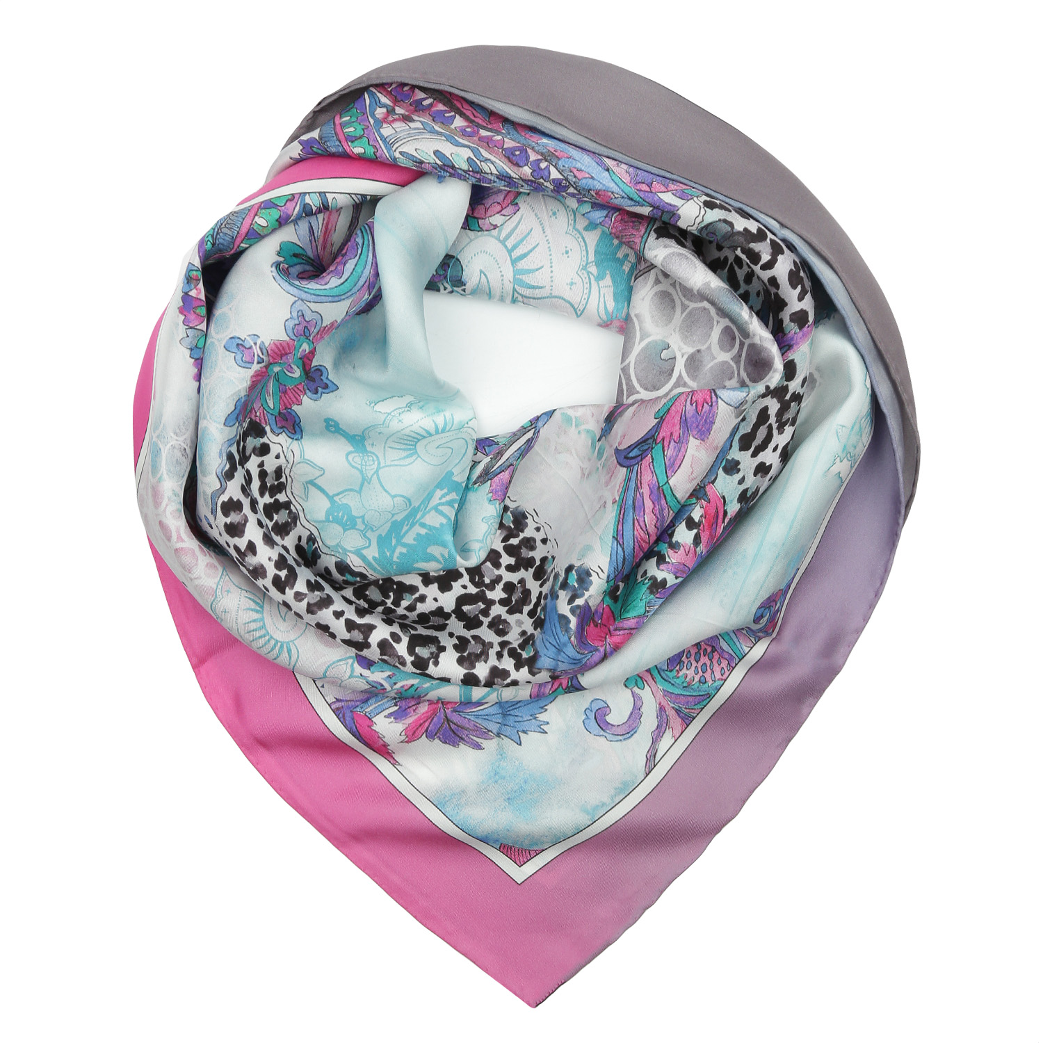 VFS0008-5 Платок жен. 100% шелк 90x90 FABRETTI