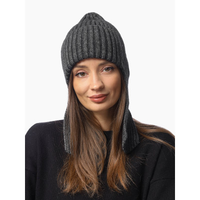 DW146-45f Fabretti Ушанка женская 40% шерсть енота, 15% шерсть, 25% вискоза, 20% нейлон