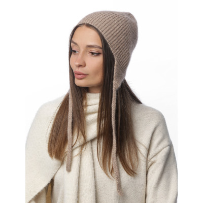 DFR90-13 FABRETTI Шапка женская 40% шерсть енота, 20% шерсть, 25% вискоза, 15% нейлон