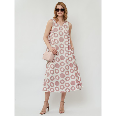 NNFAB08PW-5 FABRETTI Платье женское 55% вискоза, 35% хлопок, 10% лен