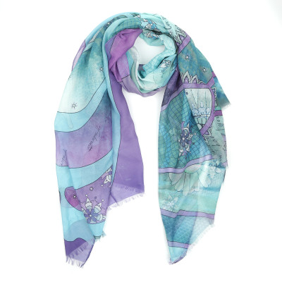 VFZ0046-9 Шарф жен. 100% полиэстер 90x180 FABRETTI