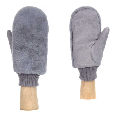 JIF15-9 FABRETTI Рукавицы жен. искусственный мех 100%полиэстер, 90% полиэстер/10% эластан