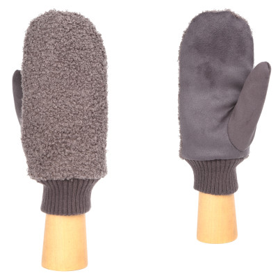 JIF33-9 FABRETTI Рукавицы жен. искусственный мех 100%полиэстер, 90% полиэстер/10% эластан