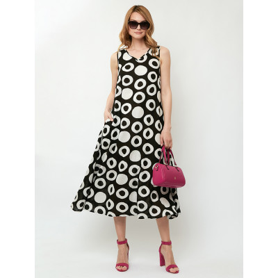 NNFAB08WB-1 FABRETTI Платье женское 55% вискоза, 35% хлопок, 10% лен