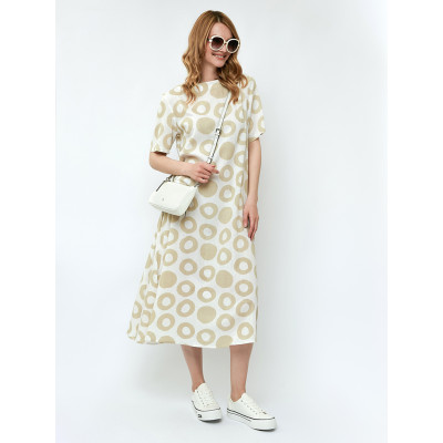 NN08212-191 FABRETTI Платье женское 55% вискоза, 35% хлопок, 10% лен