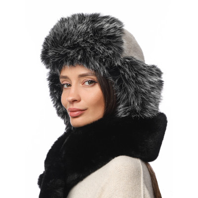 DI47-1 Fabretti Ушанка женская 100% полиэстер