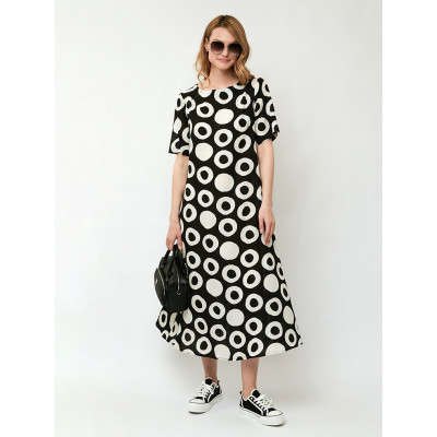 NN08212WB-1 FABRETTI Платье женское 55% вискоза, 35% хлопок, 10% лен