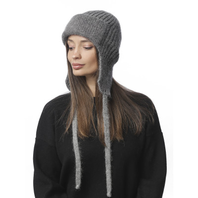 DW145-45f Fabretti Ушанка женская 35% ангора, 20% вискоза, 30% полиэстер, 15% полиамид