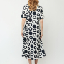 NN08212BW-8 FABRETTI Платье женское 55% вискоза, 35% хлопок, 10% лен